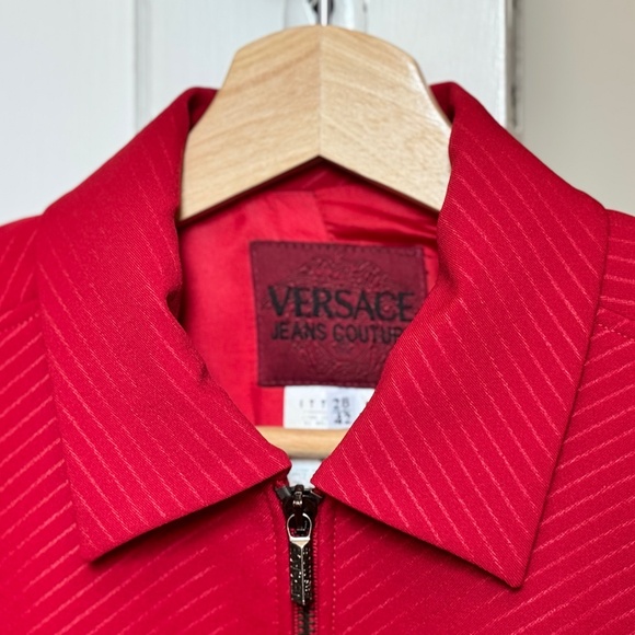 Rare Vintage Versace Jeans Couture Red Jacket Made in Italy – Size IT 42 (US 6) - Picture 1 of 5